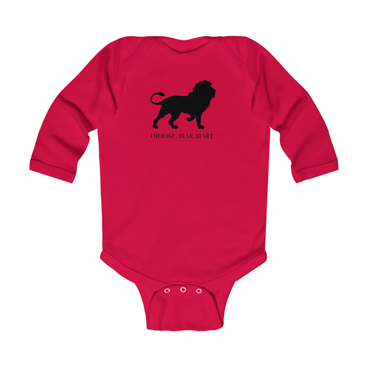 Courage Dear Heart Infant Long Sleeve Bodysuit Kids clothes Red NB (0-3M) 