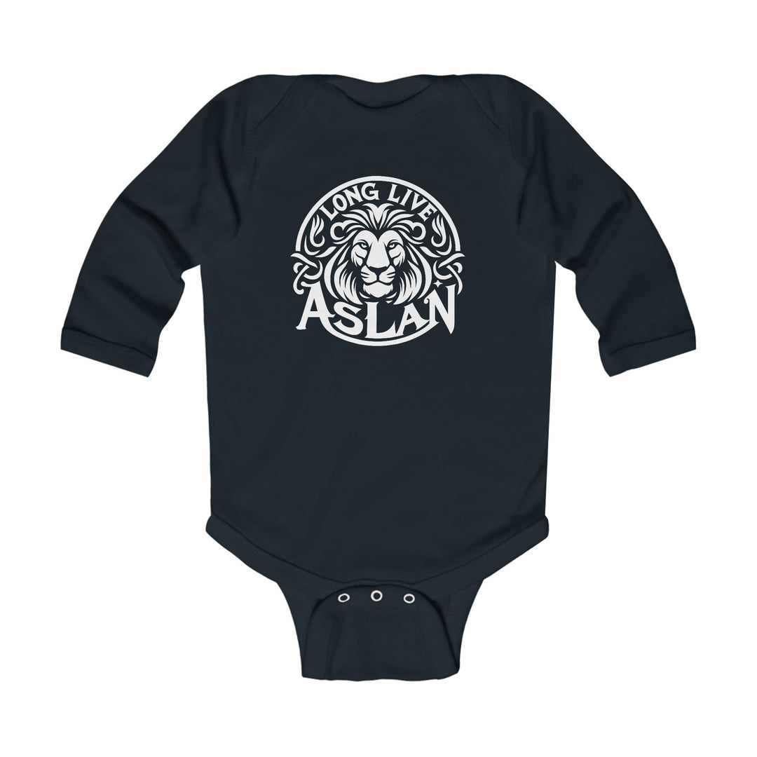 Long Live Aslan Infant Long Sleeve Bodysuit Kids clothes Black NB (0-3M) 