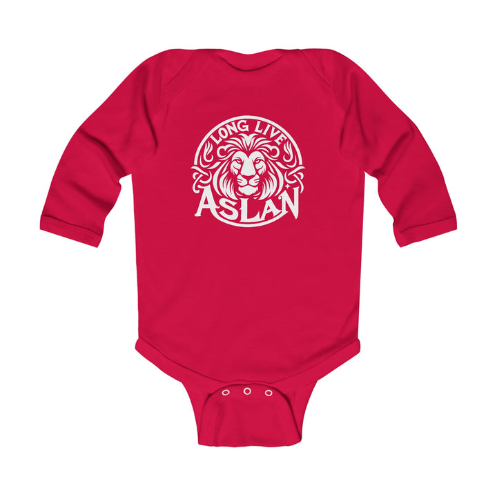 Long Live Aslan Infant Long Sleeve Bodysuit Kids clothes Red NB (0-3M) 