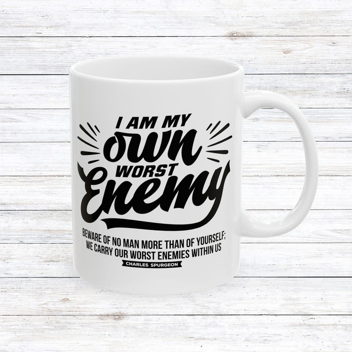 Christian Coffee Mug Worst Enemy Ceramic Mug 11oz  