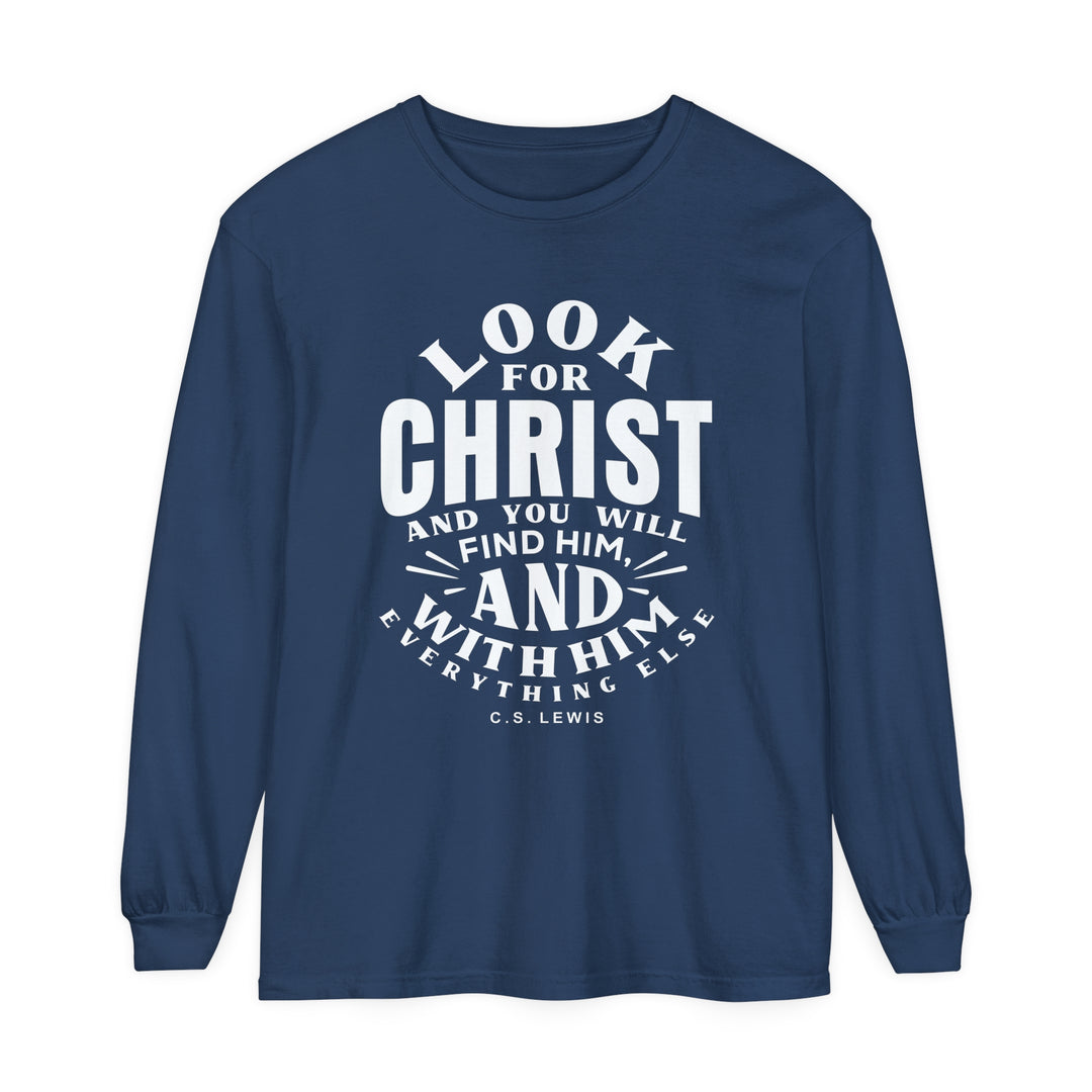 Look For Christ Long Sleeve Shirt Long-sleeve Midnight S 