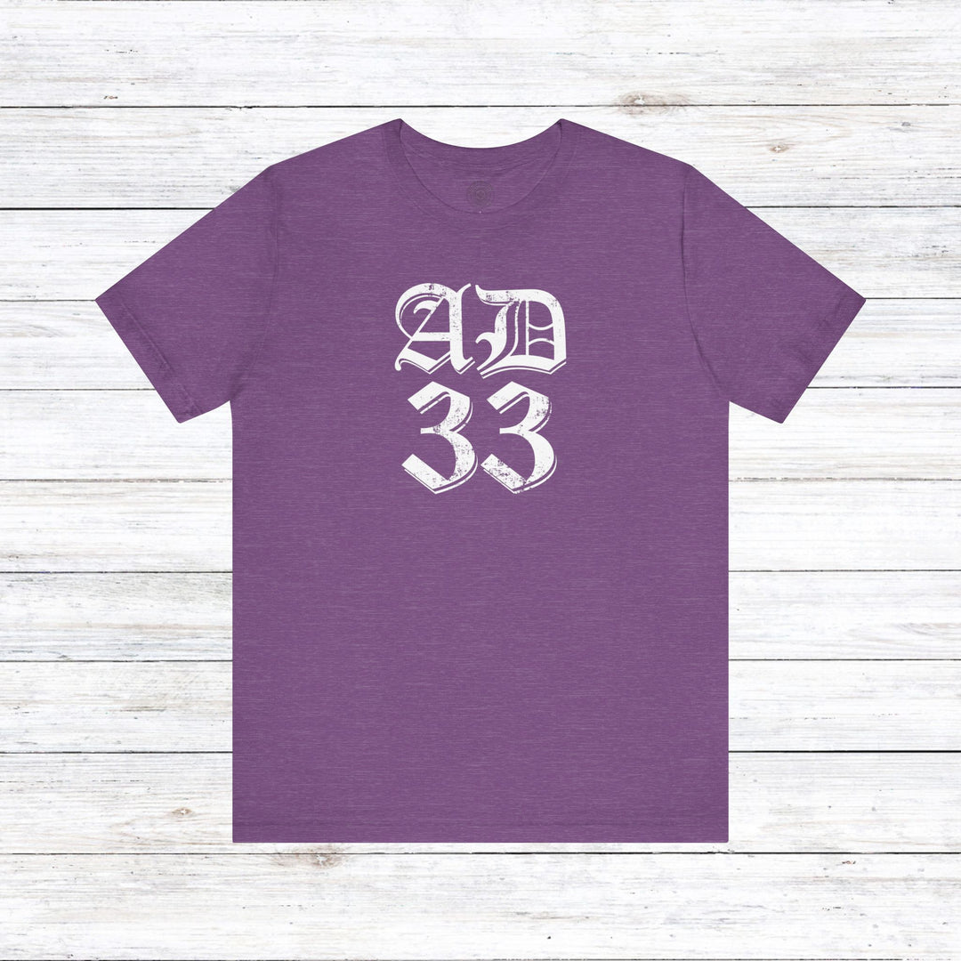 AD 33 Old English Unisex T-Shirt T-Shirt Heather Team Purple S 