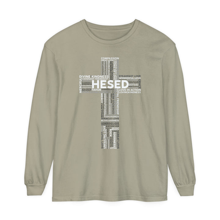 Hesed Cross Long Sleeve Shirt Long-sleeve Sandstone S 