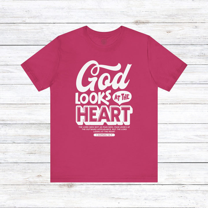 God Looks At The Heart Unisex T-Shirt T-Shirt Berry S 