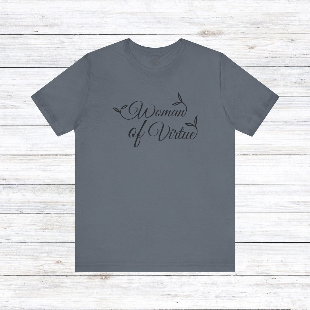 Woman of Virtue Unisex T-Shirt T-Shirt Steel Blue S 