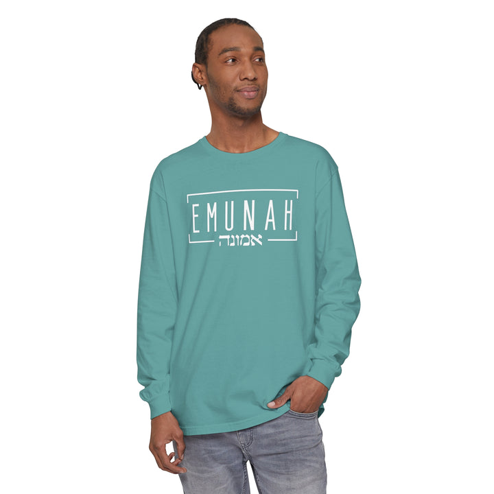 Emunah Hebrew Long Sleeve Shirt Long-sleeve   