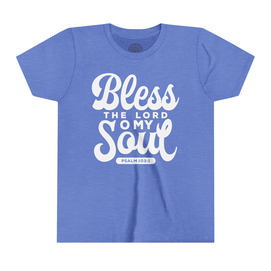 Bless The Lord Youth T-shirt Kids clothes Heather Columbia Blue S 