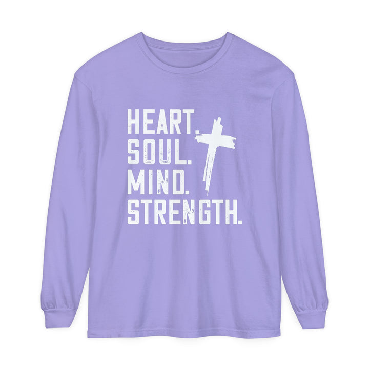 Heart Soul Mind Strength Long Sleeve Shirt Long-sleeve Violet S 