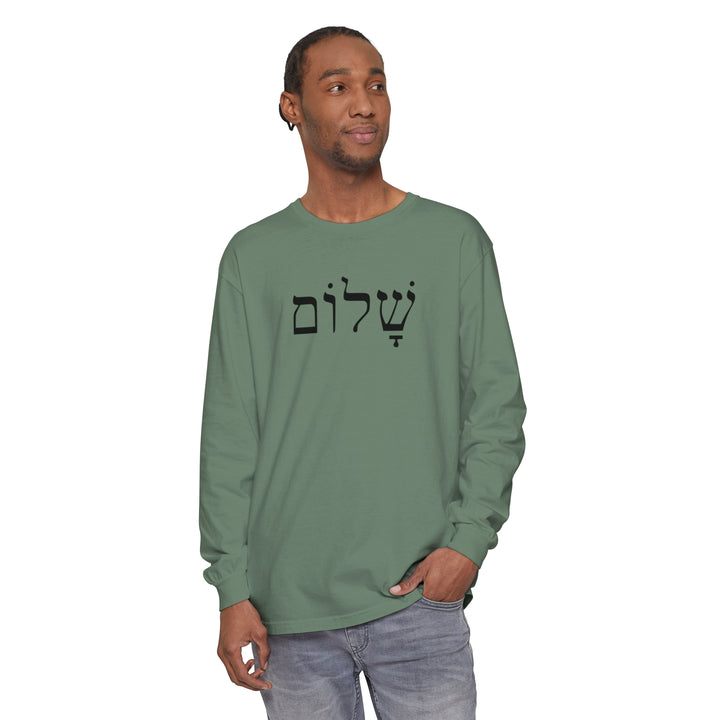 Shalom Hebrew Long Sleeve Shirt Long-sleeve   