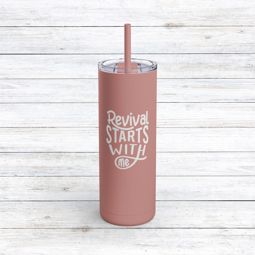 Christian Tumbler Revival Starts With Me Mug Dusty Rose 20oz Matte