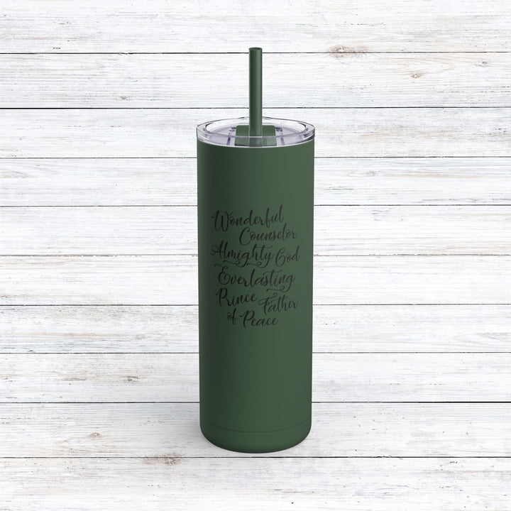 Christian Tumbler Wonderful Counselor Mug Pine Needle 20oz Matte