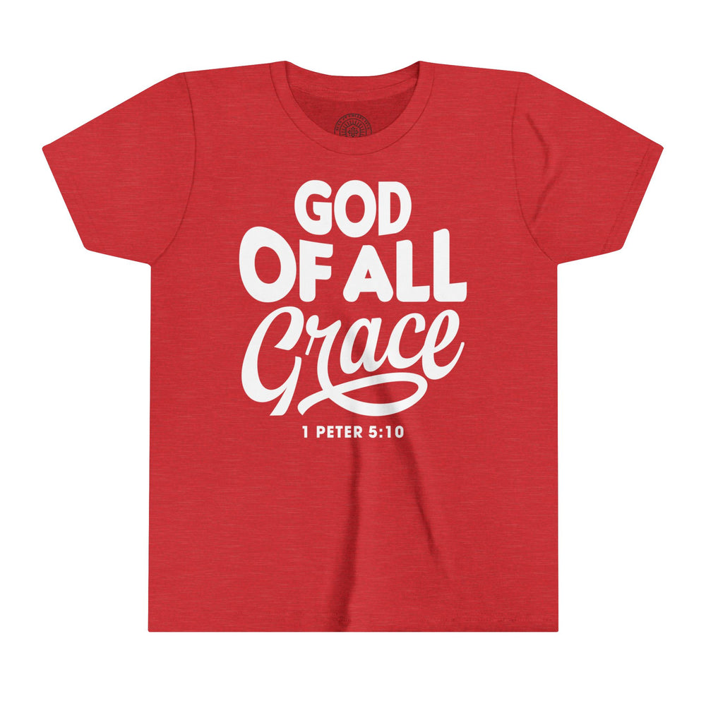 God of All Grace Youth T-shirt Kids clothes Heather Red S 