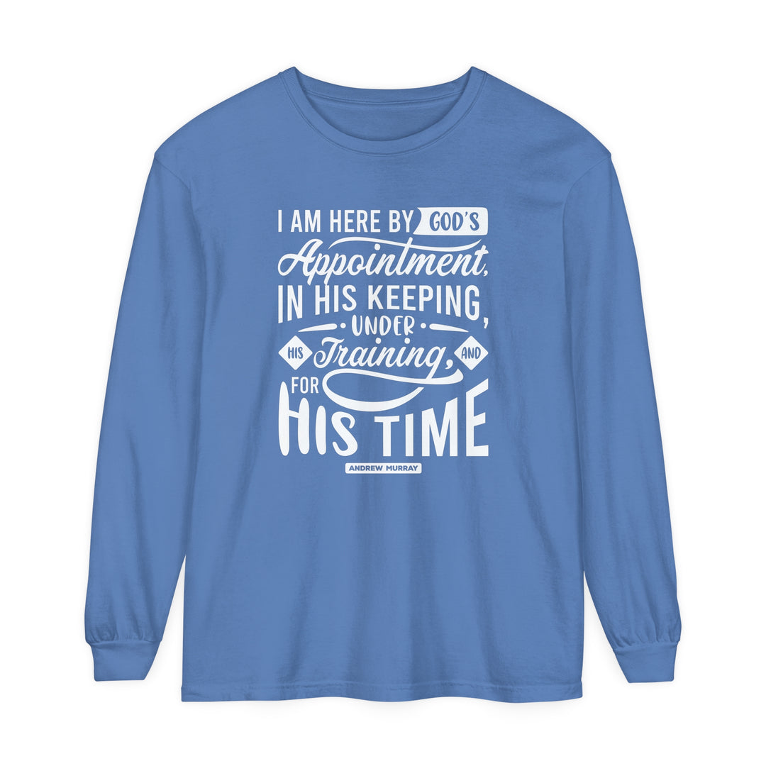 His Time Long Sleeve Shirt Long-sleeve Flo Blue S 