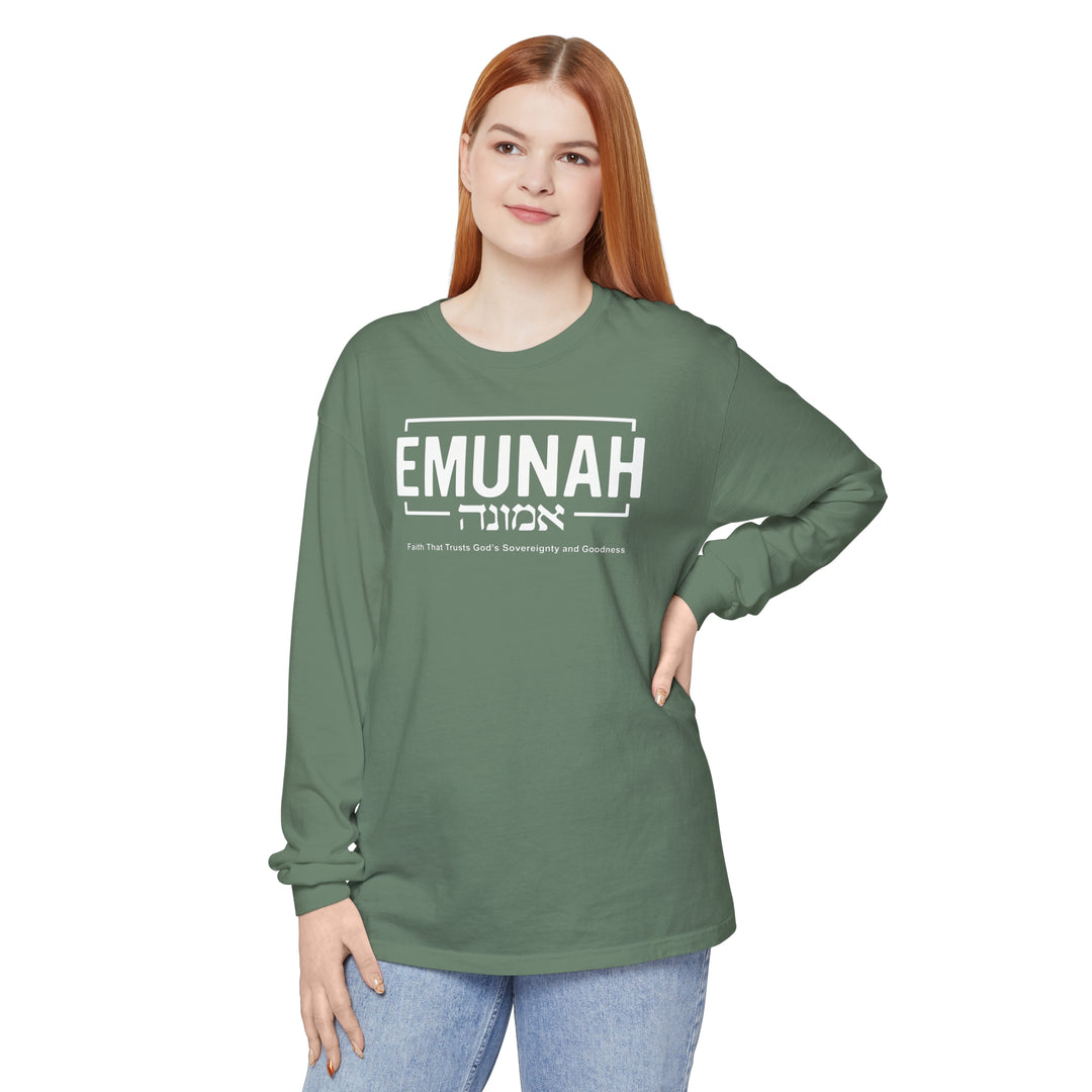 Emunah Faith That Trusts Long Sleeve Shirt Long-sleeve Light Green S 