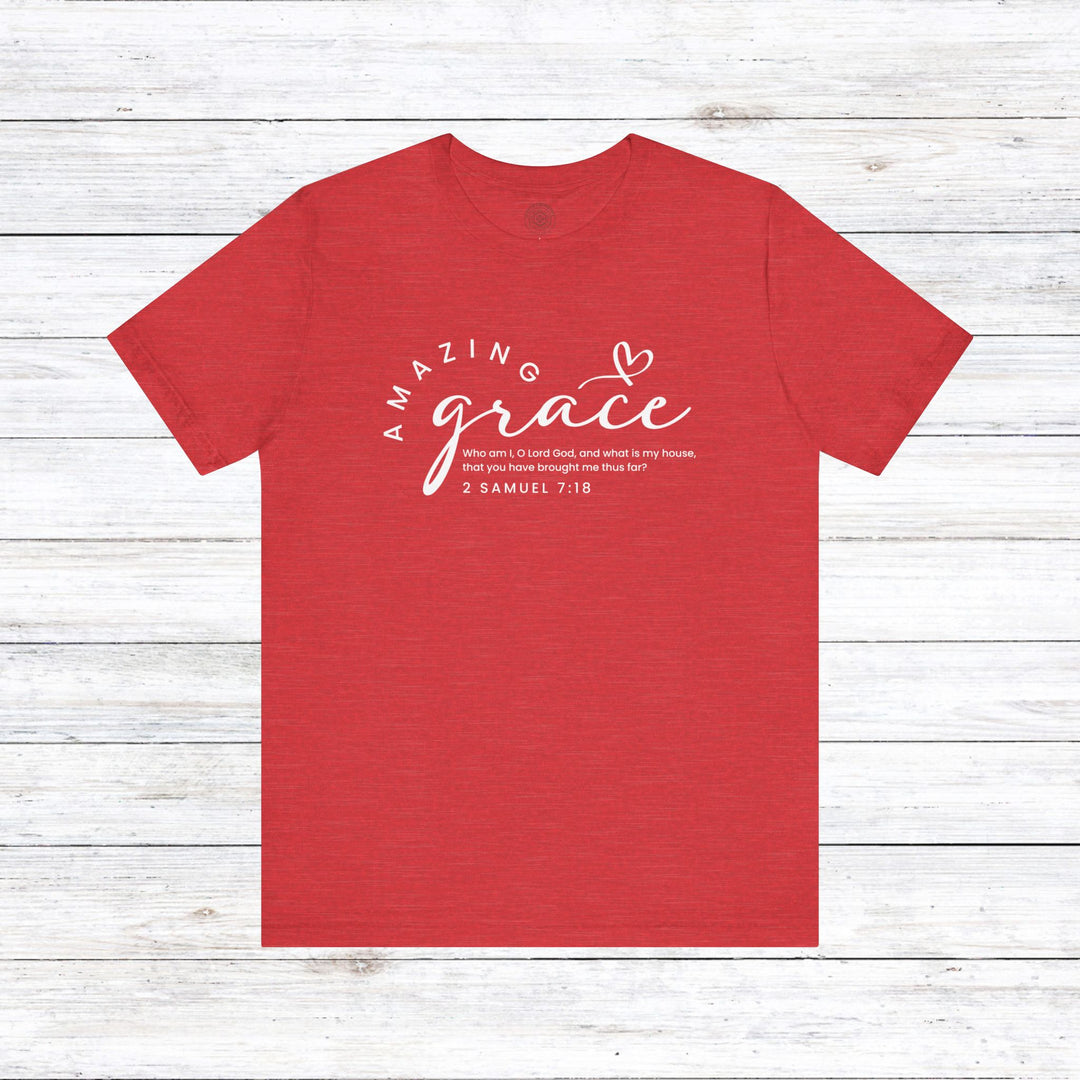 Amazing Grace Heart Unisex T-Shirt T-Shirt Heather Red S 