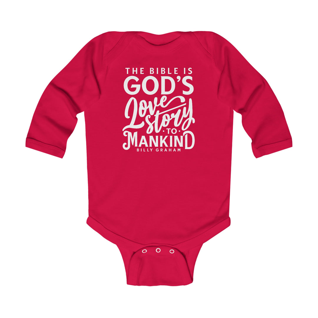 God's Love Story Infant Long Sleeve Bodysuit Kids clothes Red NB (0-3M) 