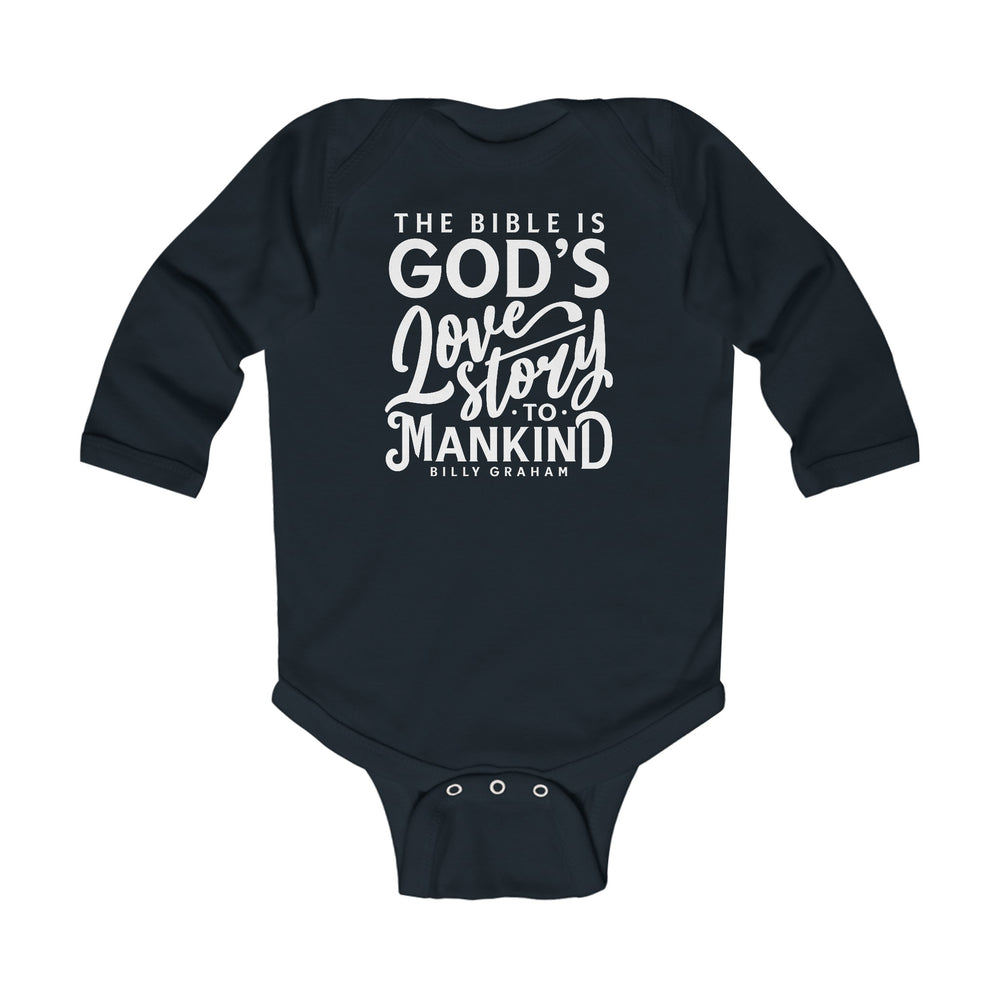 God's Love Story Infant Long Sleeve Bodysuit Kids clothes Black NB (0-3M) 