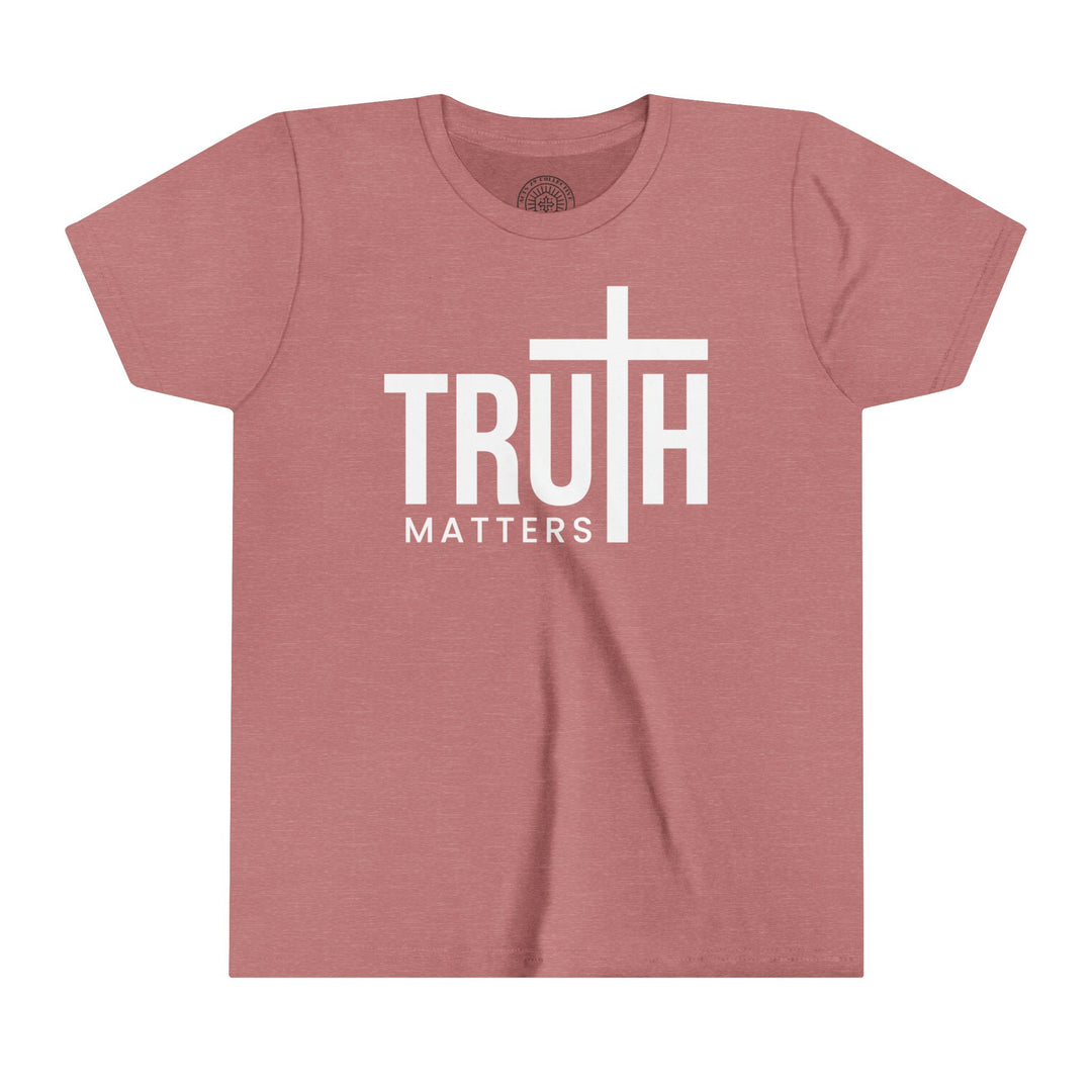 Truth Matters Youth T-Shirt Kids clothes Heather Mauve S 