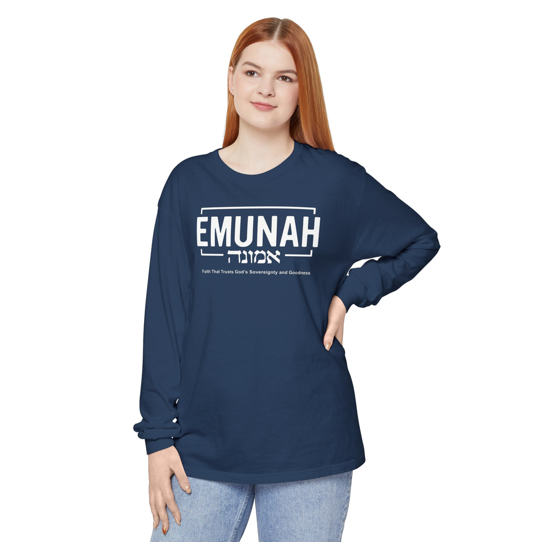 Emunah Faith That Trusts Long Sleeve Shirt Long-sleeve Midnight S 