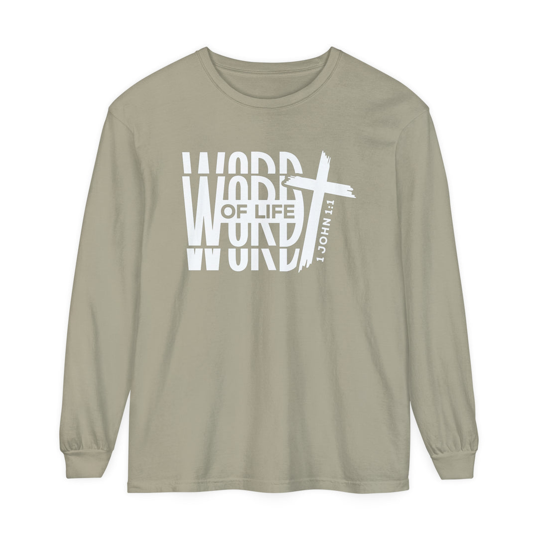 Word of Life Cross Long Sleeve Shirt Long-sleeve Sandstone S 