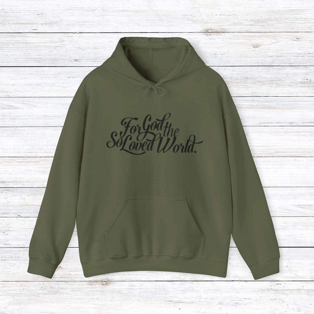 God So Loved Hoodie Hoodie Military Green S 