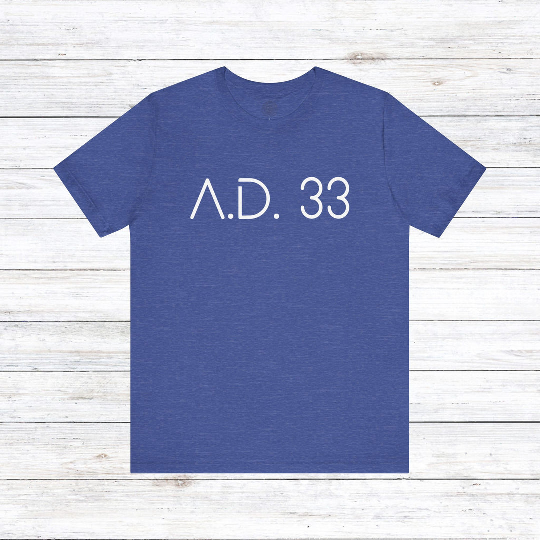 AD 33 Unisex T-Shirt T-Shirt Heather True Royal S 