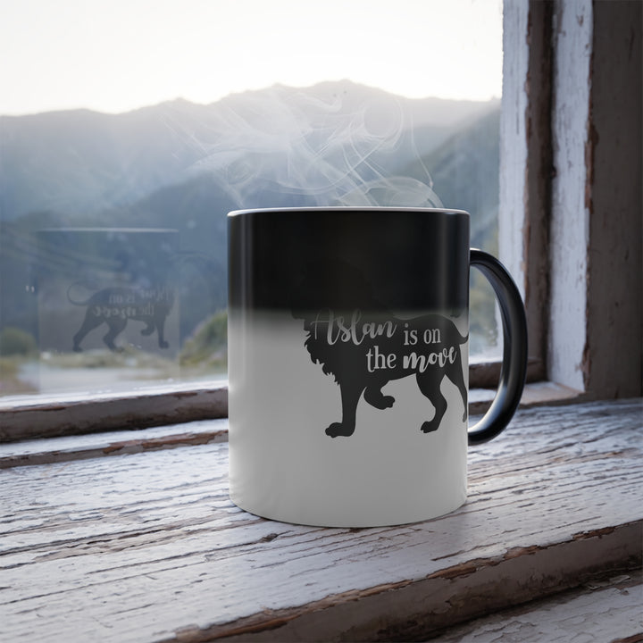 Christian Coffee Mug Aslan Is On The Move Color Morphing Mug   