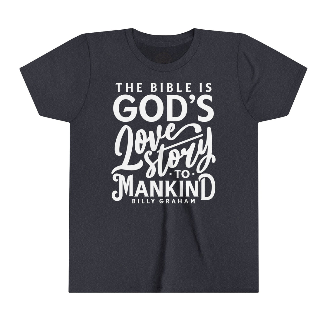 God's Love Story Youth T-shirt Kids clothes Heather Navy S 