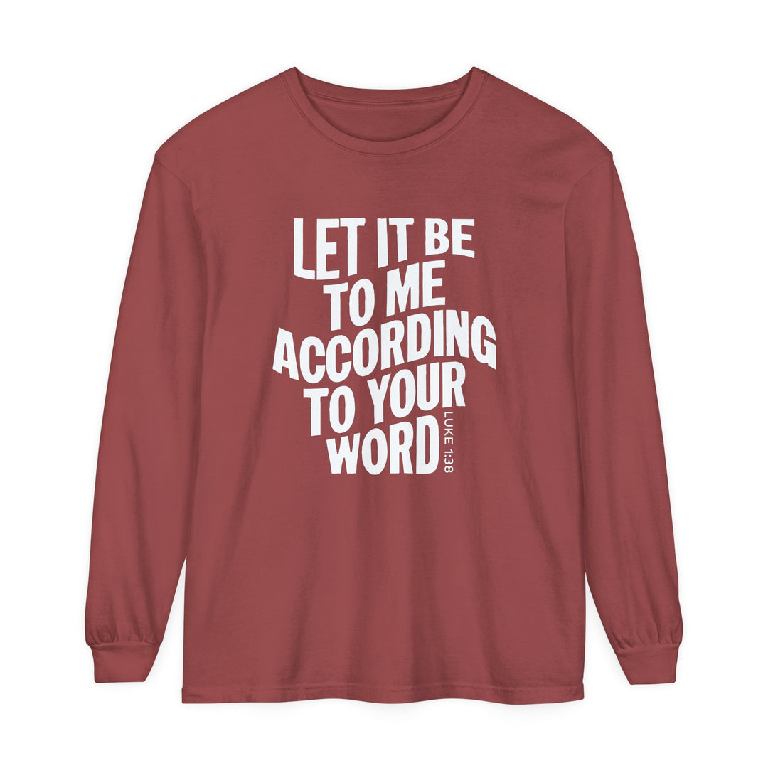 According To Your Word Long Sleeve Shirt Long-sleeve Brick S 