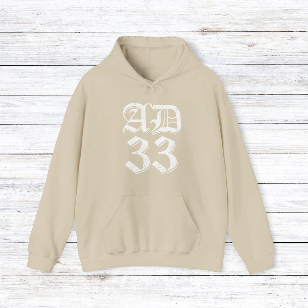 AD 33 Old English Hoodie Hoodie Sand S 