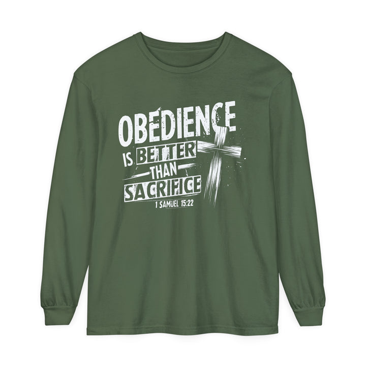 Obedience Is Better Cross Long Sleeve Shirt Long-sleeve Hemp S 