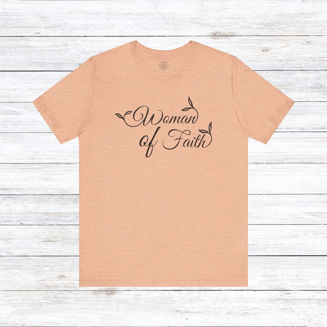 Woman of Faith Unisex T-Shirt T-Shirt Heather Peach S 