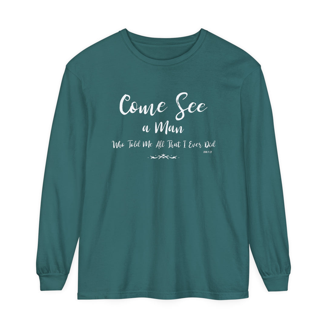 Come See Long Sleeve Shirt Long-sleeve Blue Spruce S 