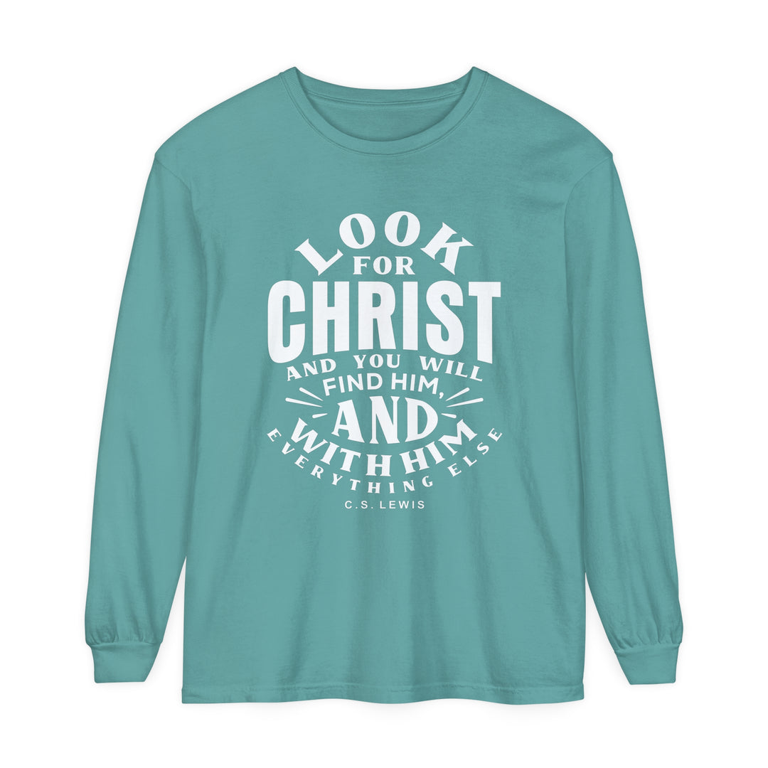 Look For Christ Long Sleeve Shirt Long-sleeve Seafoam S 