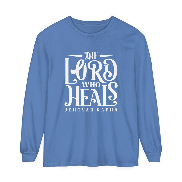 The Lord Who Heals Long Sleeve Shirt Long-sleeve Flo Blue S 