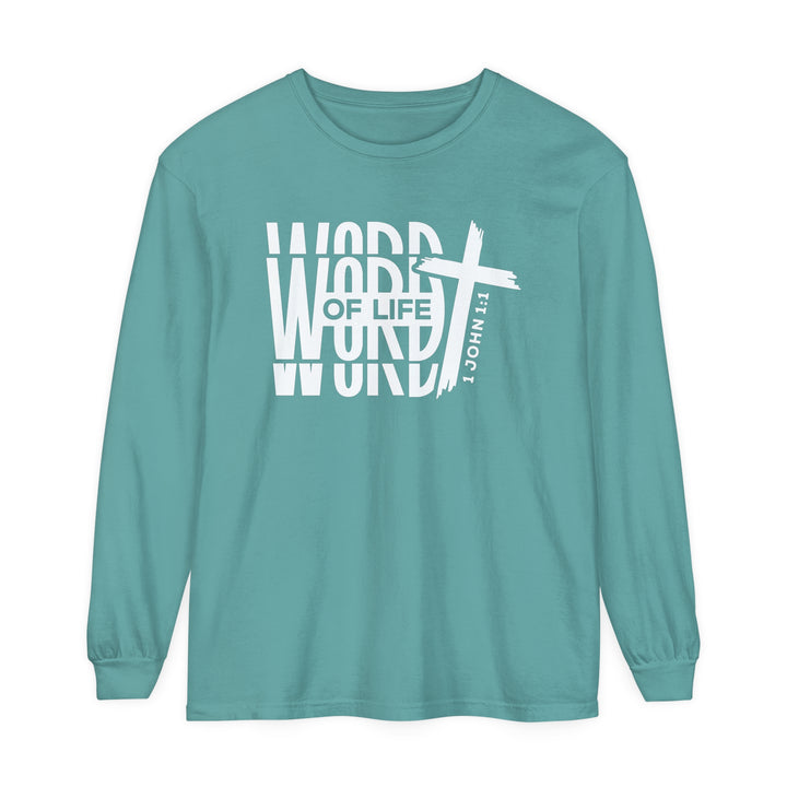 Word of Life Cross Long Sleeve Shirt Long-sleeve Seafoam S 