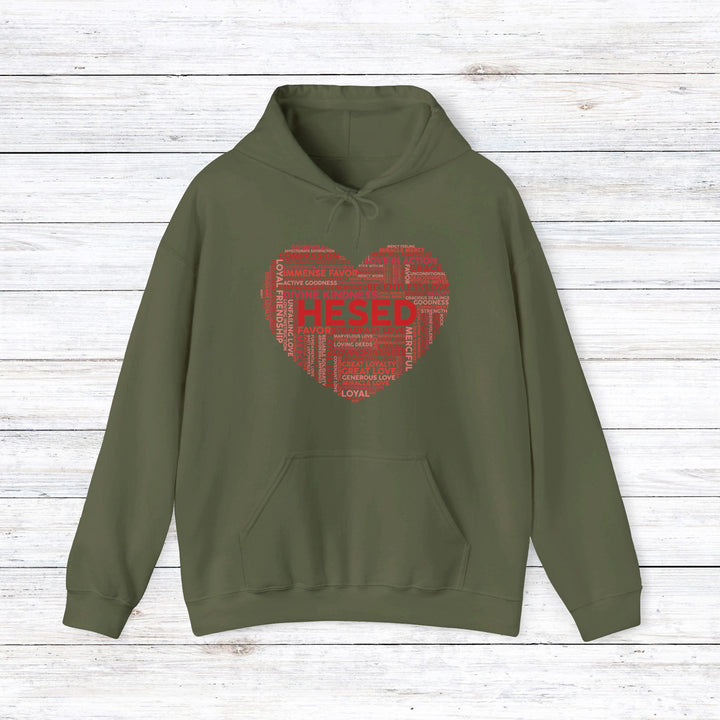 Hesed Heart Cloud Hoodie Hoodie Military Green S 