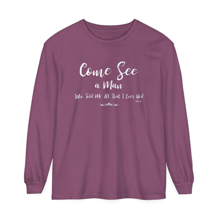 Come See Long Sleeve Shirt Long-sleeve Berry S 