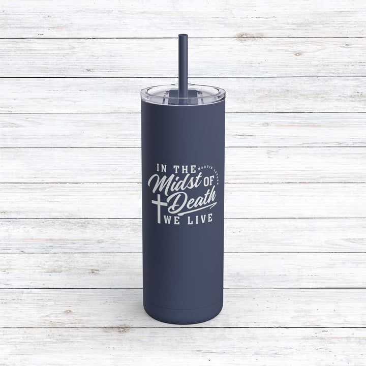 Christian Tumbler Midst of Death Mug Indigo 20oz Matte