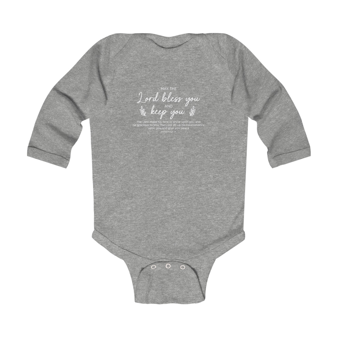 Bless And Keep You Infant Long Sleeve Bodysuit Kids clothes Heather NB (0-3M) 