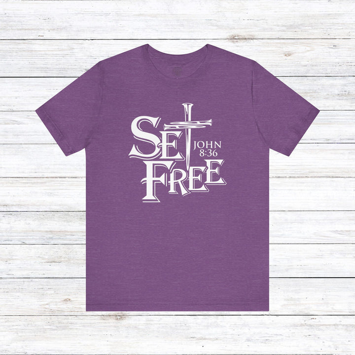 Set Free Unisex T-Shirt T-Shirt Heather Team Purple S 