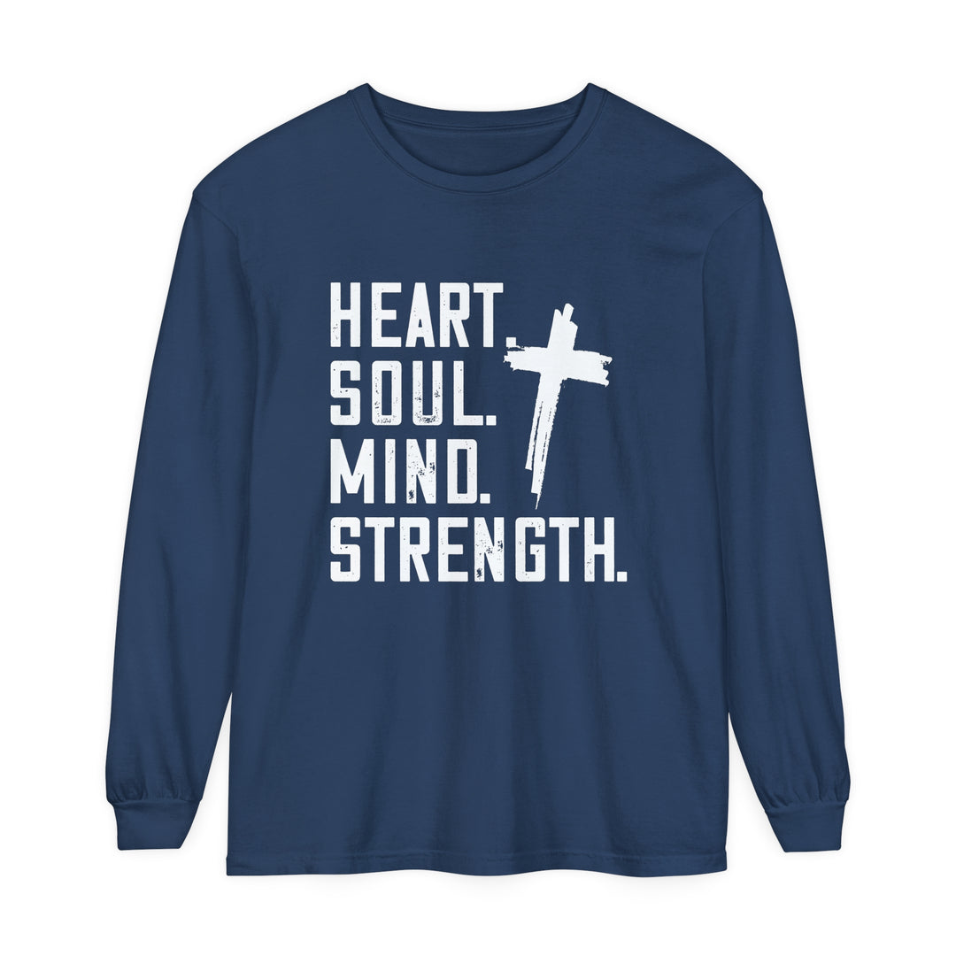 Heart Soul Mind Strength Long Sleeve Shirt Long-sleeve Midnight S 