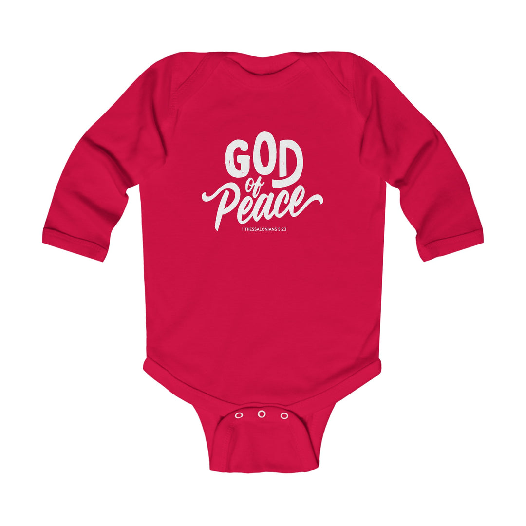 God of Peace Infant Long Sleeve Bodysuit Kids clothes Red NB (0-3M) 