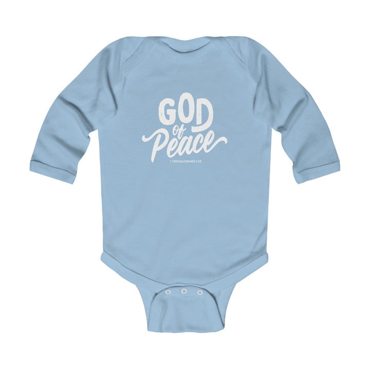 God of Peace Infant Long Sleeve Bodysuit Kids clothes Light Blue NB (0-3M) 