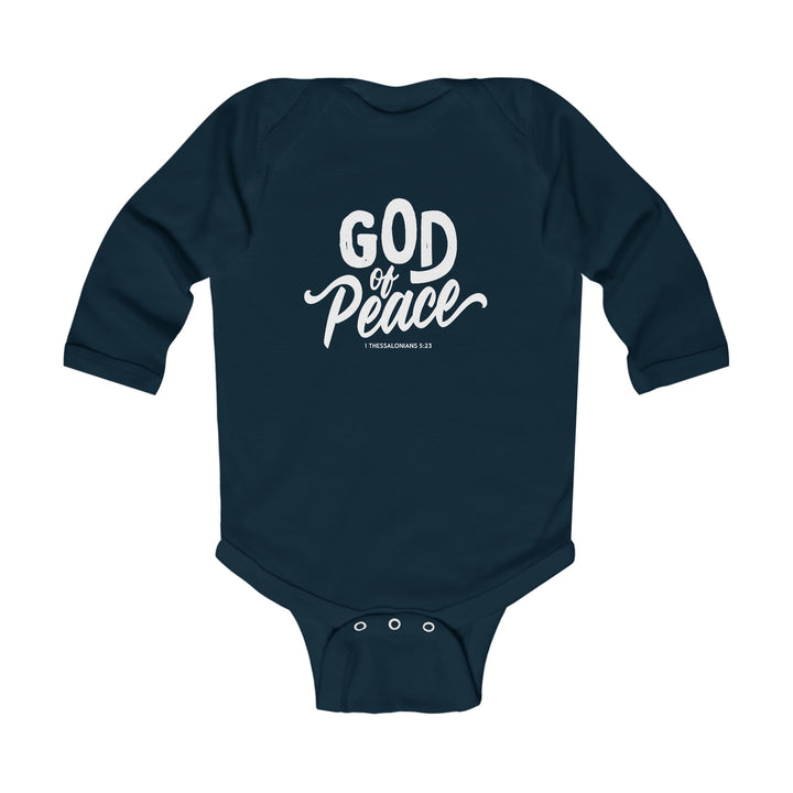 God of Peace Infant Long Sleeve Bodysuit Kids clothes Navy NB (0-3M) 