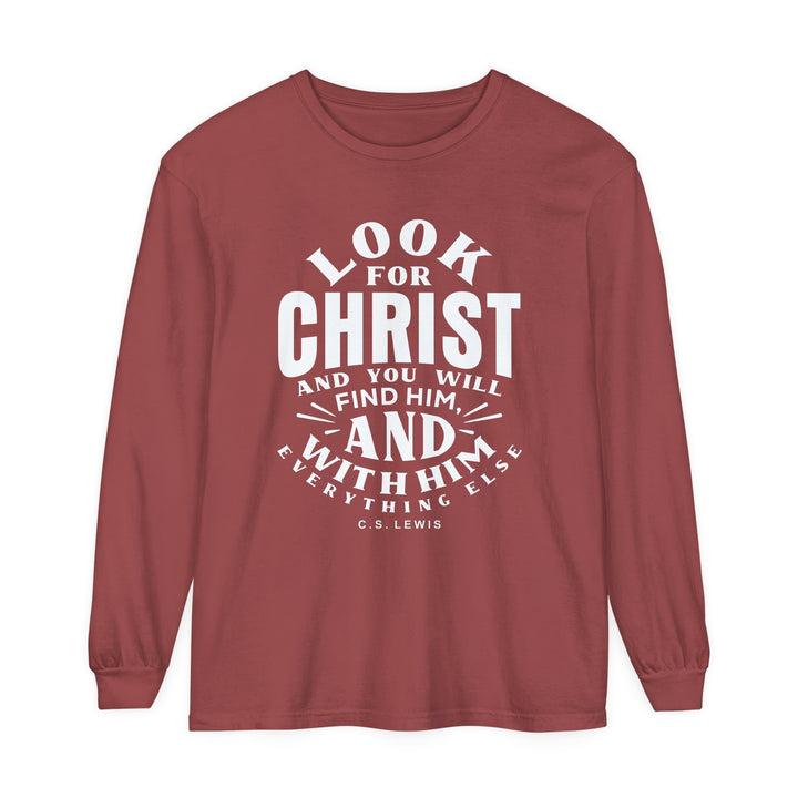 Look For Christ Long Sleeve Shirt Long-sleeve Brick S 