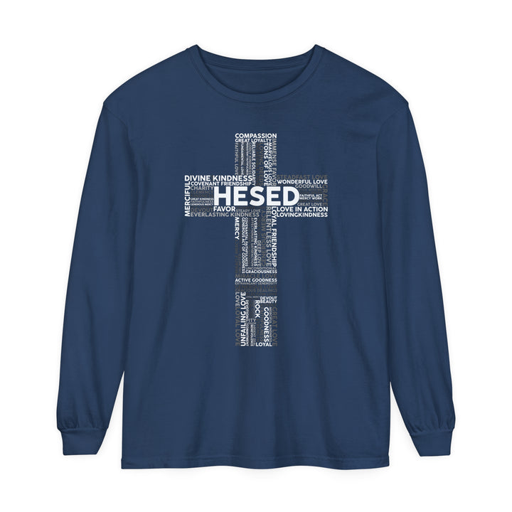 Hesed Cross Long Sleeve Shirt Long-sleeve Midnight S 