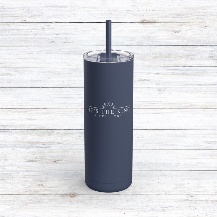 Christian Tumbler He's The King Mug Indigo 20oz Matte