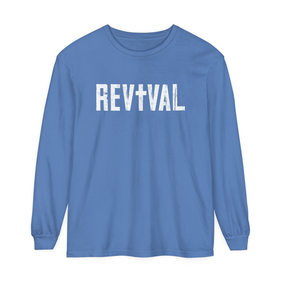 Revival Long Sleeve Shirt Long-sleeve Flo Blue S 