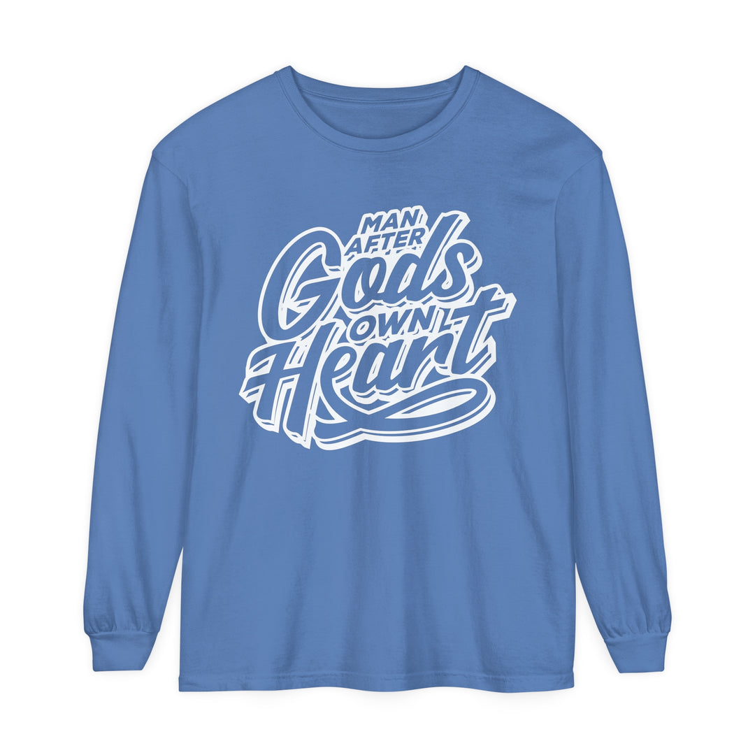 Man After God Long Sleeve Shirt Long-sleeve Flo Blue S 